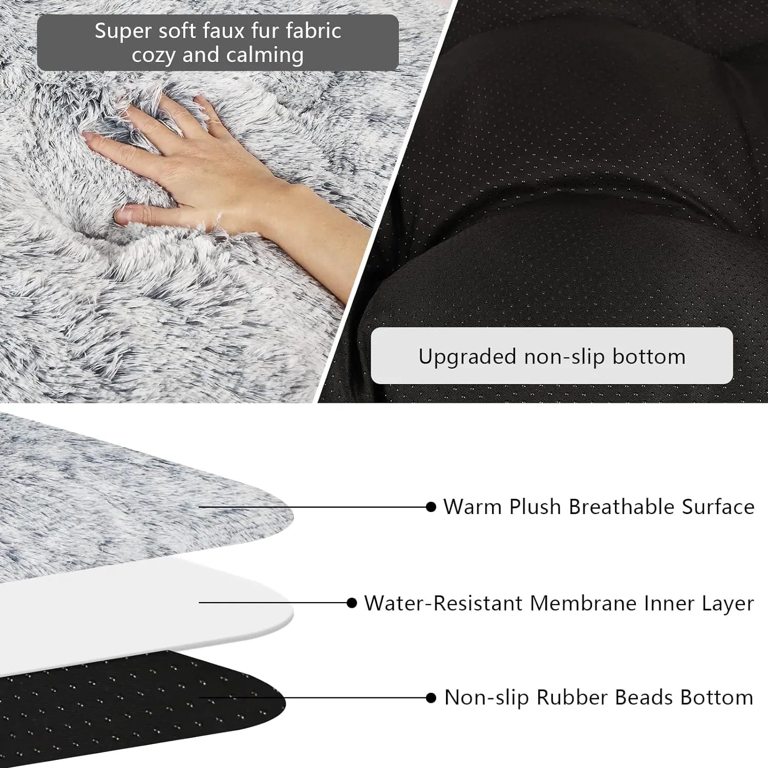 Washable Dog Beds for Large Dogs, Anti-Slip Dog Crate Bed for Medium Small Dogs, Dog Beds & Furniture