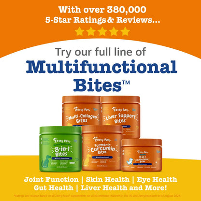 Zesty Paws Senior Advanced 11-In-1 Multivitamin Bites for Senior Dogs 90 Soft Chews per Jar Natural Chicken Flavor Nutritional Supplement